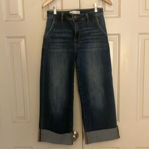 Risen Stella dark was wide leg cropped Jean